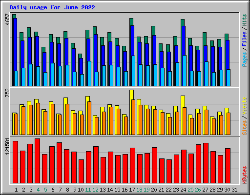 Daily usage for June 2022