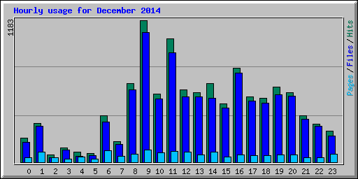Hourly usage for December 2014