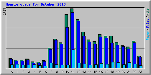Hourly usage for October 2015