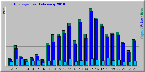 Hourly usage for February 2016