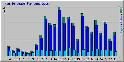 Hourly usage for June 2016