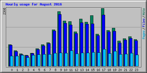 Hourly usage for August 2016