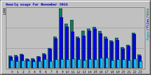 Hourly usage for November 2016