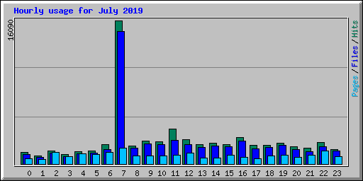 Hourly usage for July 2019