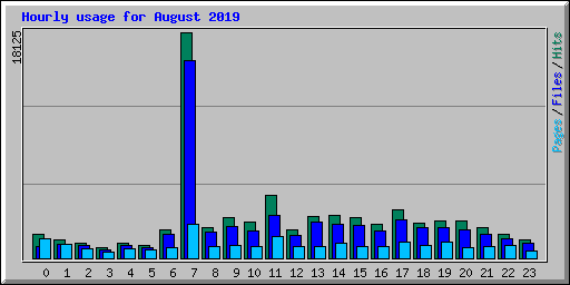 Hourly usage for August 2019