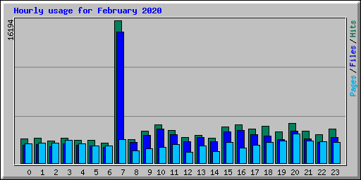 Hourly usage for February 2020
