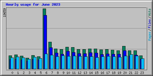 Hourly usage for June 2023
